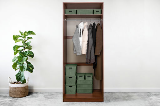 Корзинка с крышкой 14 л 35*24,5*20,5 см "Береста" оливковая (523145)