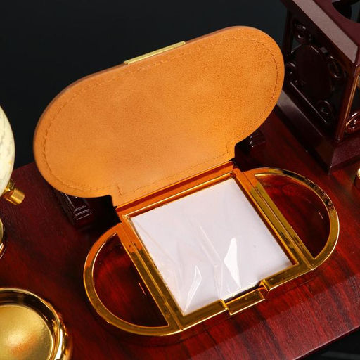 Набор настольный, органайзер 6 в 1, с визитницей и часами, вишня