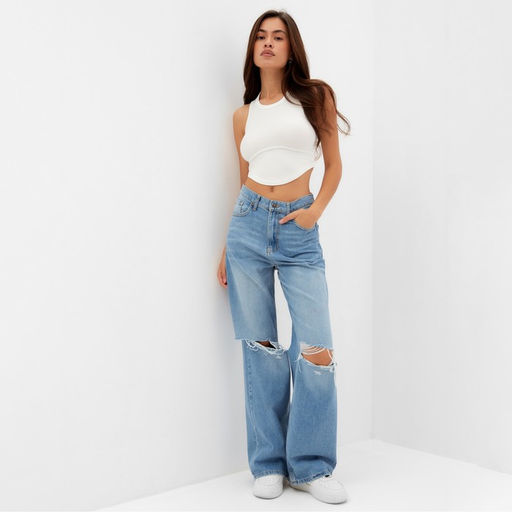 Топ в рубчик женский MIST, onesize, белый