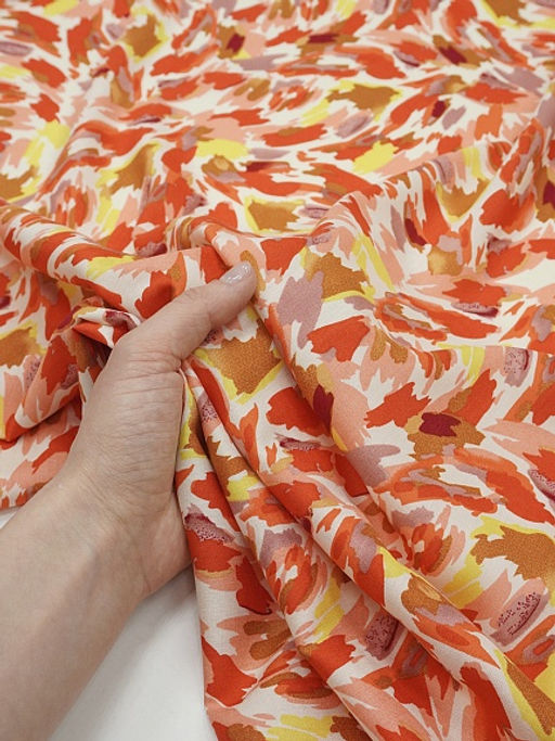 Штапель Яркий кураж цв.красный, ш.1.45м, вискоза-100%, 90гр/м.кв - Купава фото 6