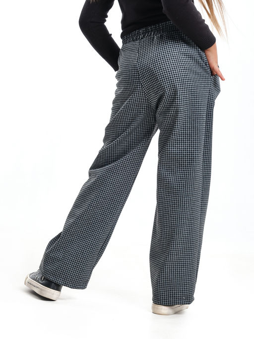 Брюки палаццо в клетку штаны для девочки детская одежда вещи 22-7859 черная клетка - Mini maxi фото 8