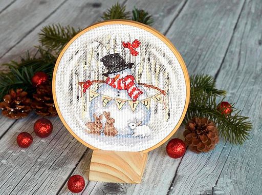 Набор для вышивания DIMENSIONS 70-08979 Радостный снеговик 15.2 x 15.2 см