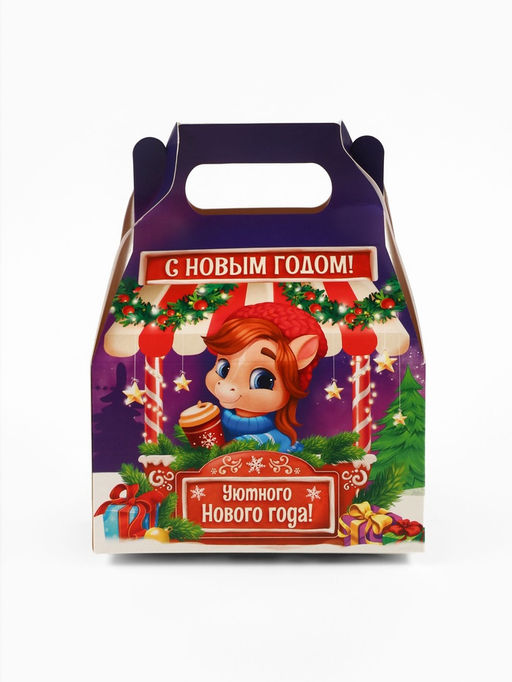 Подарочный набор новогодний Сладкого нового года: маршмеллоу, вкус: пломбир, 40 г, горячий шоколад, 25 г, карамель взрывная - Фабрика счастья фото 8