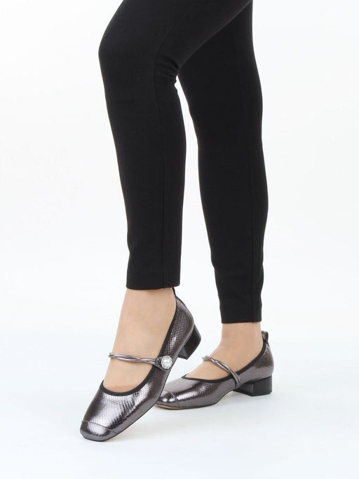 06-B69A-121Y SILVER/BLACK Туфли женские (натуральная кожа)