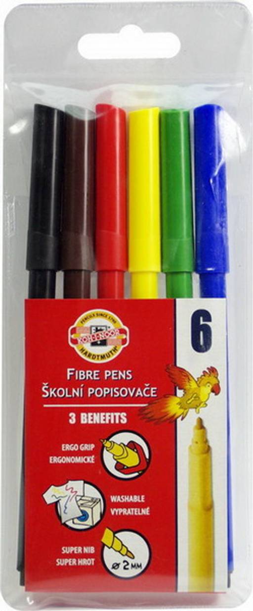 Фломастеры Koh-i-Noor "Животные" 6цв. (771002JF04TERU) трехгранные