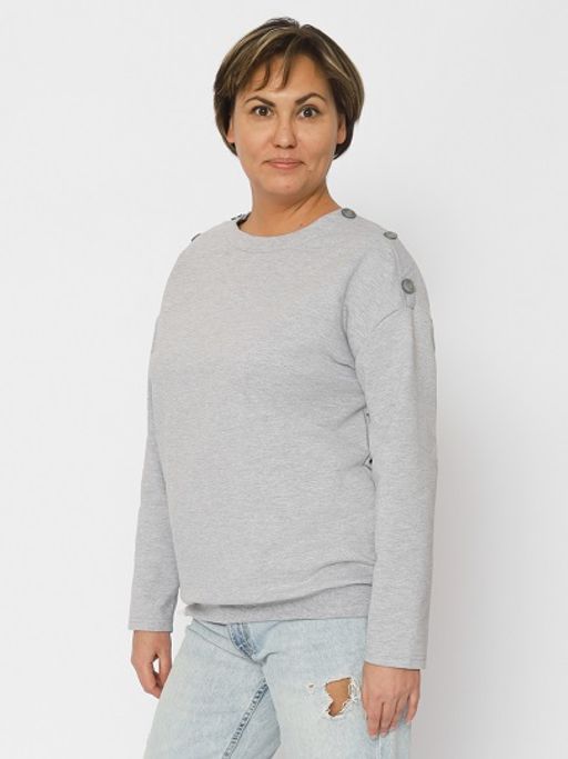 CRB wear/FWMW 60220-11 Джемпер женский,светло-серый меланж/Ex.Cherubino