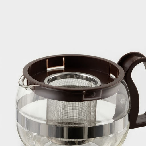 Чайник заварочный «Бруно», 750 л, 16×11.5×13 см, с металлическим ситом, стекло, коричневый