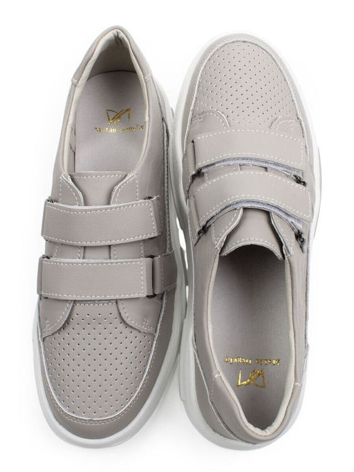 03-C138-3A GRAY Полуботинки спортивные женские (натуральная кожа)