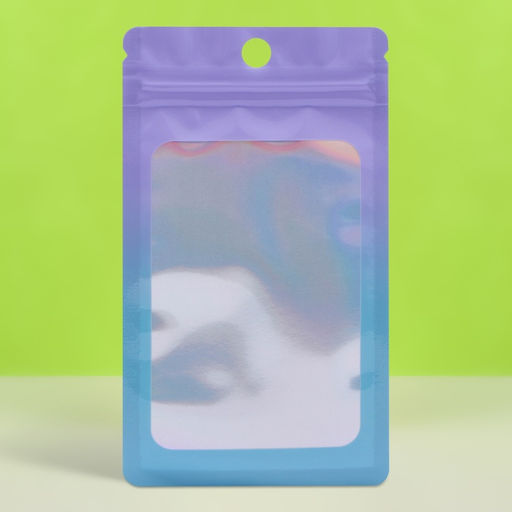 Цена за 100 шт. Пакет Зип-лок с окном, с еврослотом, градиент, 8×12 см