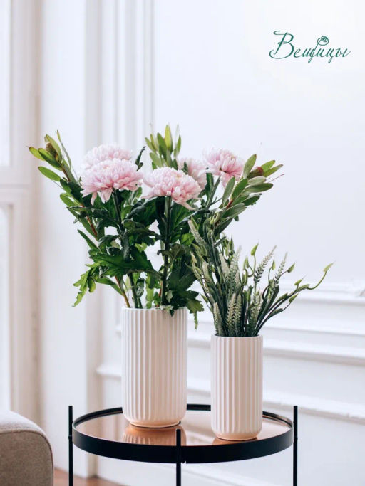 Декоративная ваза Рельеф, 9,5х9,5х18 см, белый Cha7-M - Вещицы фото 8