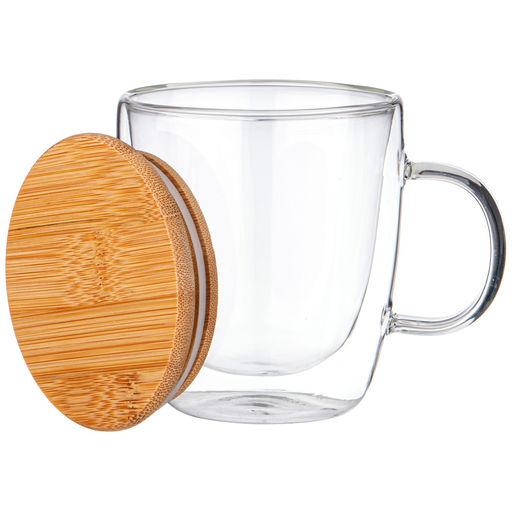 КРУЖКА С ДВОЙНЫМИ СТЕНКАМИ DOUBLE-WALL 410 МЛ. С БАМБУК.КРЫШКОЙ - Agness фото 4