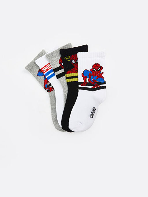 Spider-Man Desenli Erkek ?ocuk Soket ?orap 5li