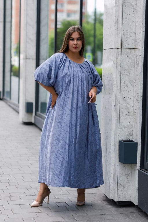 Платье Luxury Moda 1426 серо-голубой