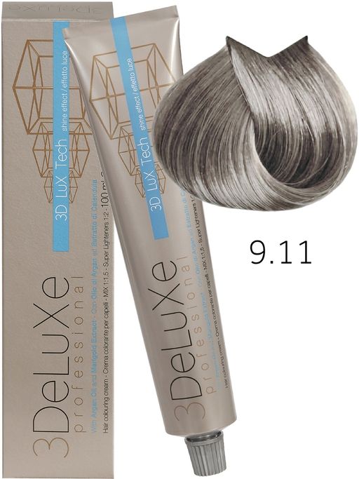 9.11 Крем-краска для волос 3DELUXE PROFESSIONAL НАСЫЩЕННЫЙ ОЧЕНЬ СВЕТЛЫЙ БЛОНДИН ПЕПЕЛЬНЫЙ