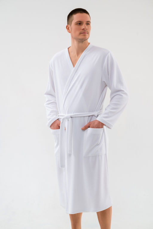 Халат мужской из махры Ренат белый макси - Амадэль фото 3