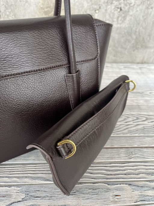 Женская кожаная сумка с клатчем 509286 Кофе