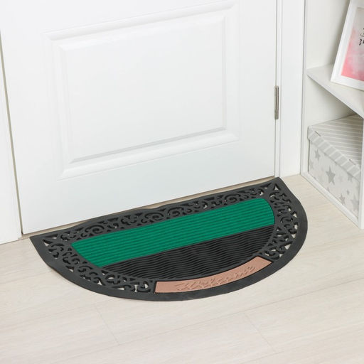 Коврик придверный Доляна Welcome, полукруглый, узор, 50×80 см, МИКС