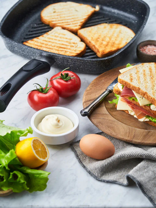 Квадратная сковорода-гриль Байкал Природные минералы, съемная ручка, 28 см - Нева металл посуда фото 4