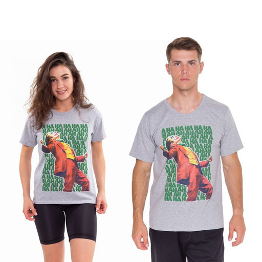 Футболка женская, цвет светло-серый меланж, A HA HA, размер 44