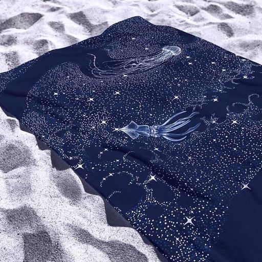 Полотенце банное На море- синяя ночь 80*150 см. вафля хлопок 100%