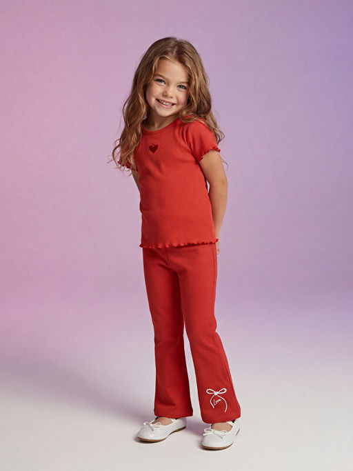 Fiyonklu ?spanyol Pa?a K?z ?ocuk Tayt 2li