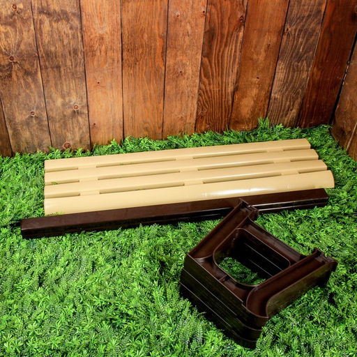 Лавочка садовая «Альтернатива», 120×40×42 см, пластик, МИКС