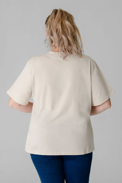 Арт. 31171Футболка женская 50-60 (6 шт) Цвет:светло-бежевый