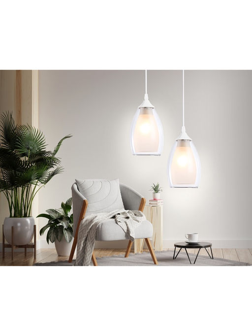 Светильник подвесной TR3534, 1хE27, 40Вт, d12 h80 см, белый