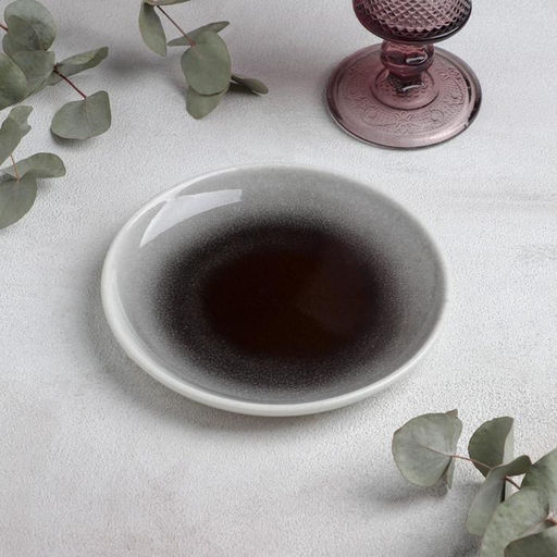 Тарелка фарфоровая пирожковая Magistro Сиам, d=16,5 см, цвет серый  фото 2