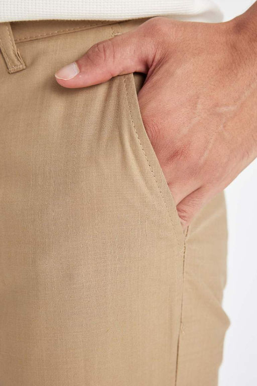 Прямые брюки-чинос из парусины - Defacto фото 5