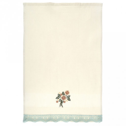 Полотенце кухонное вафельное "Клевер" 40х60см, хлопок 100%, ажурный кант, цвета микс (Китай)