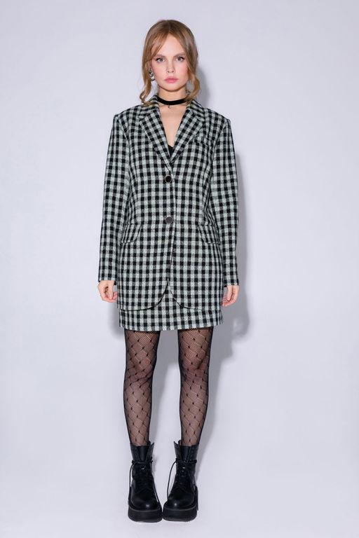 Жакет Pirs 3428 Черно-зеленая клетка  фото 3