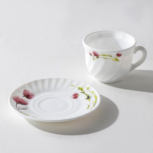 Сервиз столовый Доляна «Нежные маки», 37 предметов, стеклокерамика