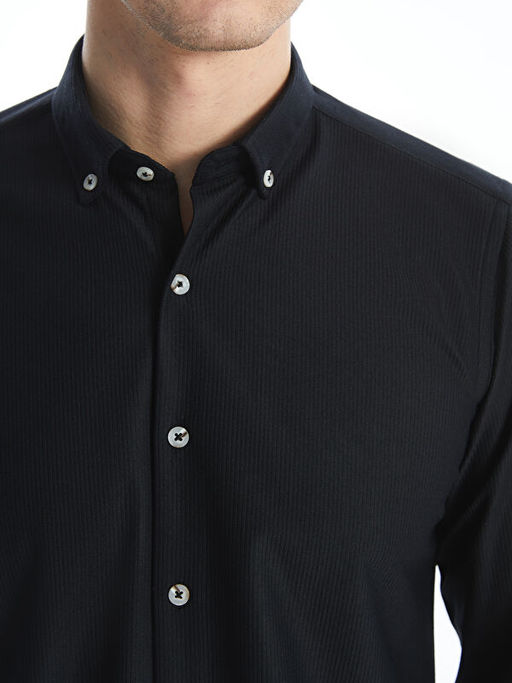 Slim Fit Uzun Kollu Kadife Erkek G?mlek