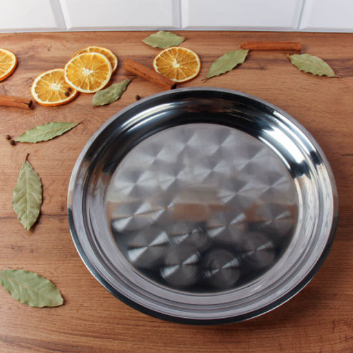 Поднос круглый 30 см металл /h=2.5 / HD-585 /уп 100/ 0.218 - ГалеонТрейд фото 3