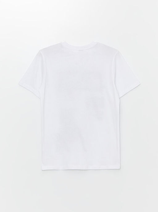 Bisiklet Yaka Kara Panter Bask?l? K?sa Kollu Erkek ?ocuk Ti??rt - Waikiki фото 2