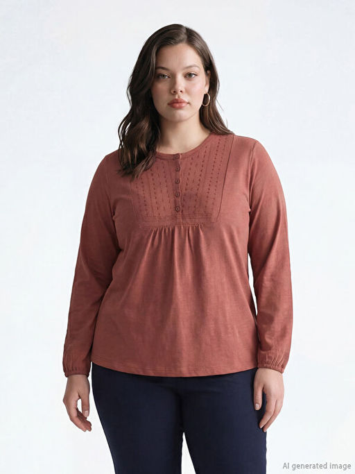 Bisiklet Yaka Nak??l? Bluz