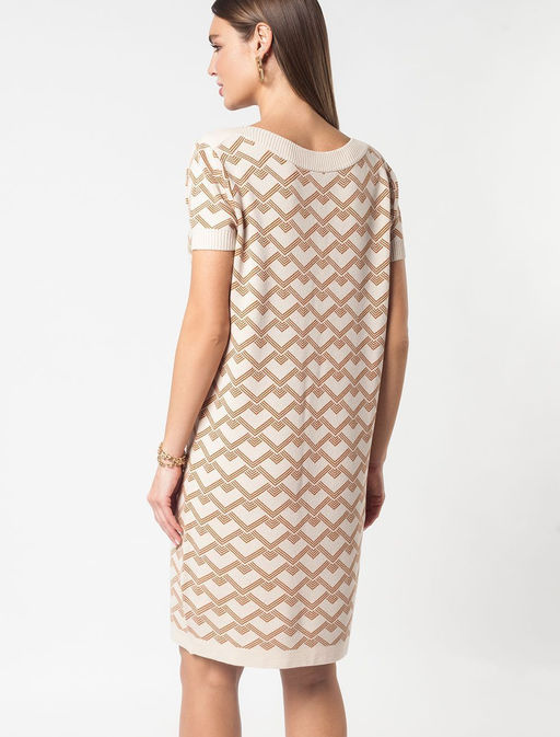 Эластичное платье из вискозы двухцветной вязки - Vilatte фото 4