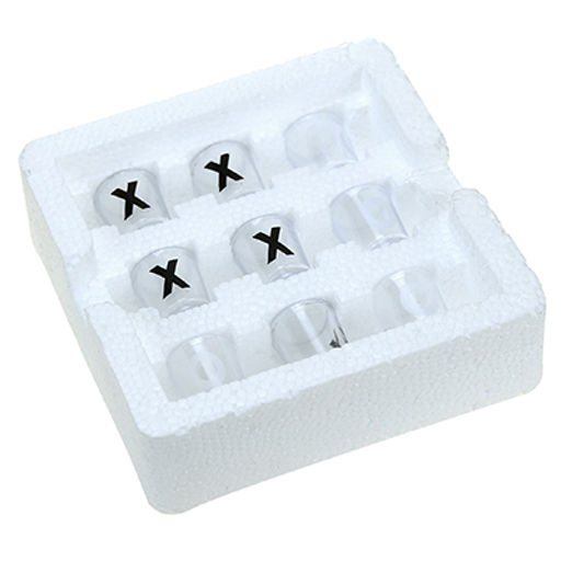 Игра Застольные крестики нолики набор 10 предметов: подставка стеклянная 12,6х12,6см, стопка пластмассовая, д2,5см h3см, 10мл - 9 штук, в подарочной коробке (Китай) - Домашняя мода фото 2