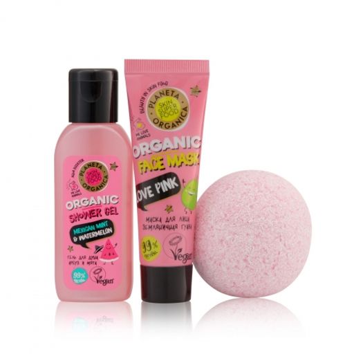 LOVE PINK Подарочный набор Planeta Organica по уходу за телом фото 2