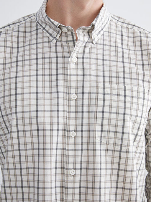 Regular Fit Uzun Kollu Ekose Poplin Erkek G?mlek