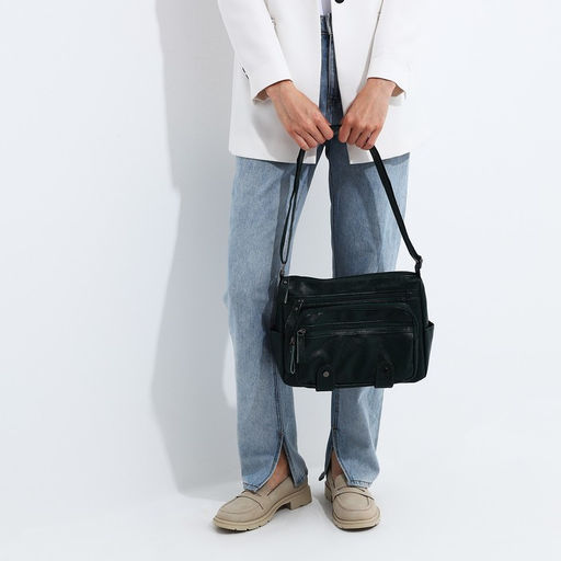 Сумка-мешок на молнии, цвет зелёный - Simaland фото 2