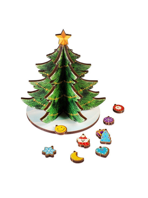 Модель из дерева WoodLand Toys «Ёлка сборная. Новогодние украшения»