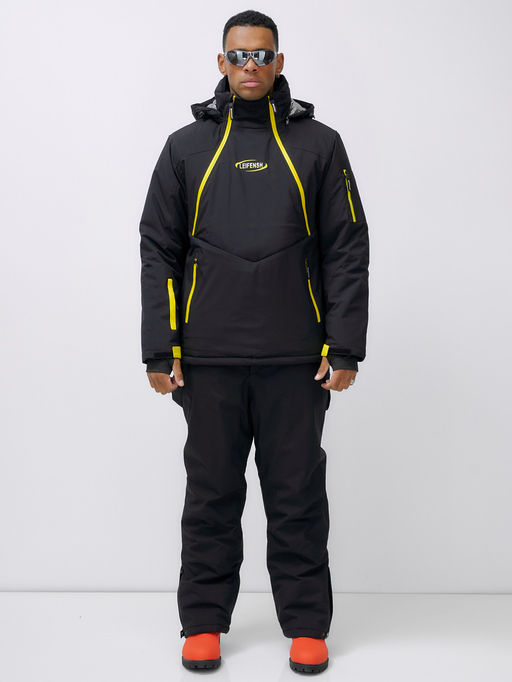 Горнолыжный костюм анорак мужской зимний черного цвета 389Ch - Leifensh фото 7