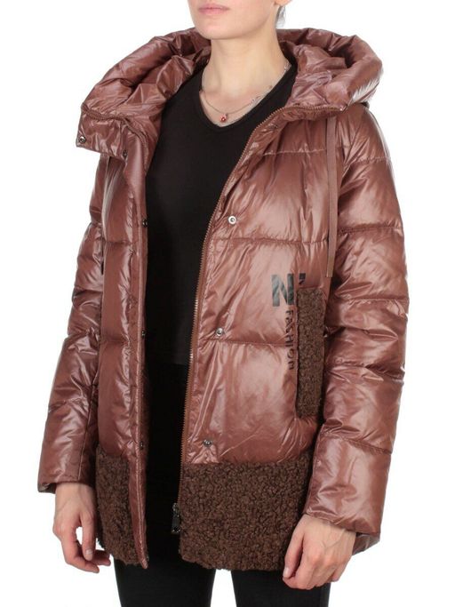 0706 BROWN Куртка зимняя женская PAR TEN (200 гр. холлофайбера) - Fashion фото 7