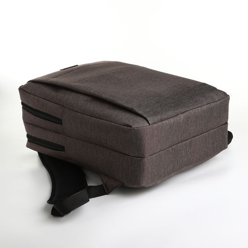 Рюкзак городской на молнии, 2 кармана, с USB, цвет коричневый - Simaland фото 3