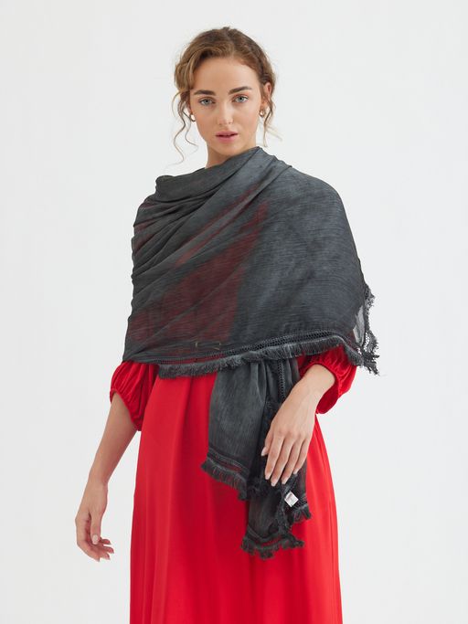 Большой красивый палантин из жатой ткани - Tantino фото 6