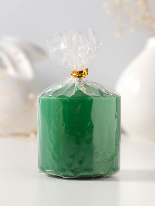 Свеча-столбик 6х6,5 см, цв. зелёный