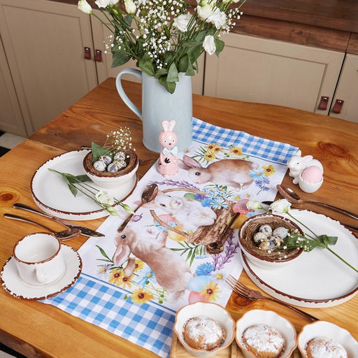 Дорожка пасхальная на стол Этель Зайчики 30х70 см, 100% хлопок, саржа 190 гр/м2