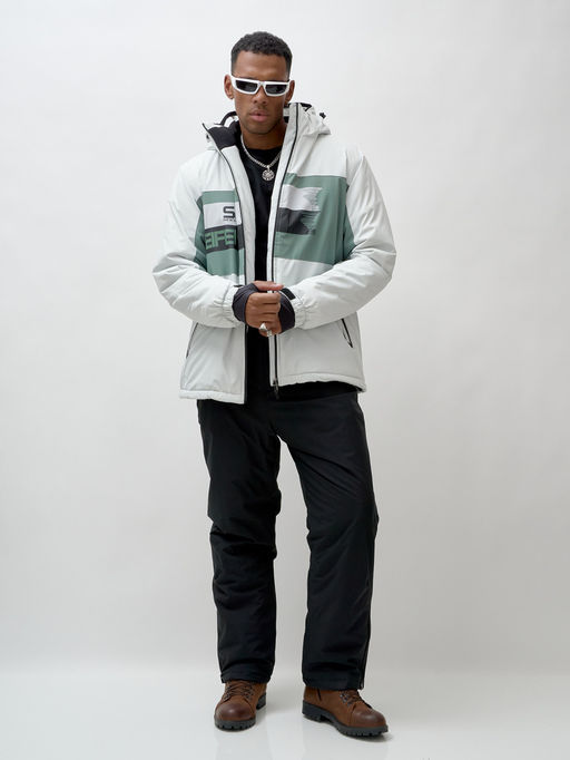 Горнолыжный костюм мужской зимний белого цвета 370Bl - Leifensh фото 22